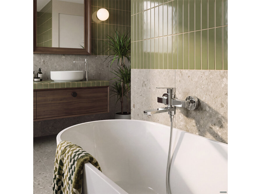 COLMENA wall-mounted bath and shower mixer without shower set, chrome, Chrome - photo 7