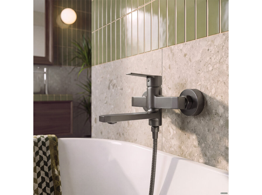 COLMENA wall-mounted bath and shower mixer without shower set, graphite, Graphite - photo 7