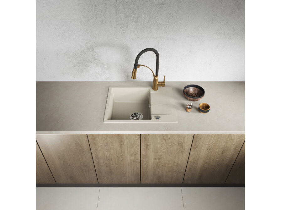 Laut - zlewozmywak 1-komorowy z półociekaczem, Beż - zdjęcie 3