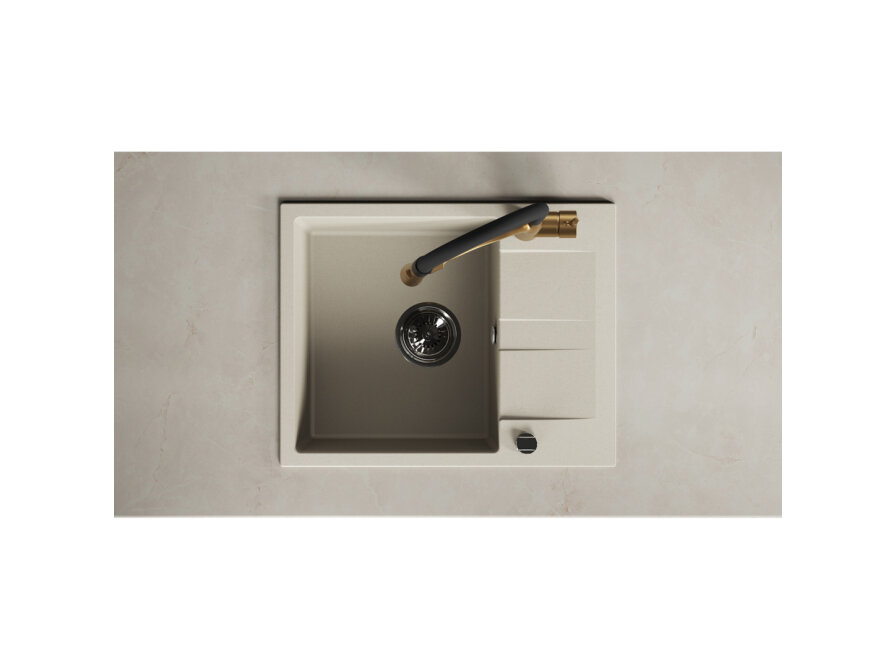 Laut - zlewozmywak 1-komorowy z półociekaczem, Beż - zdjęcie 4