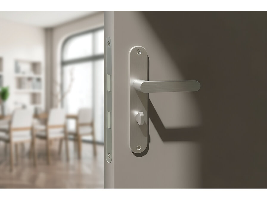 MALAGA klamka na szyldzie długim WC, Satyna mat - zdjęcie 3