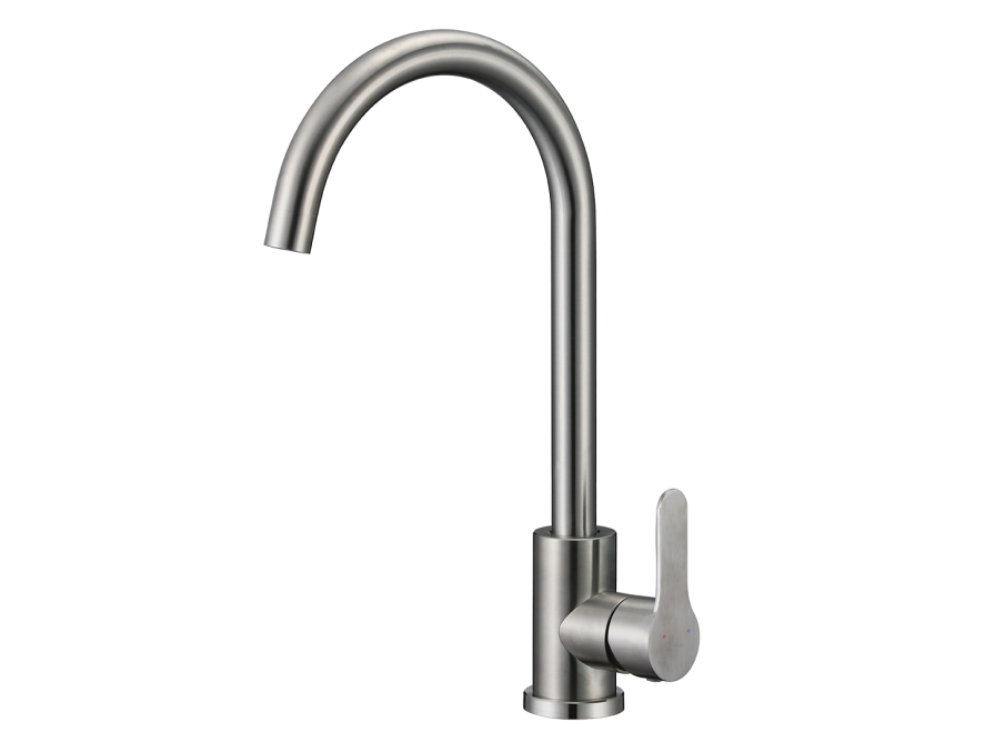 MONO bateria zlewozmywakowa stojąca z wylewką U, stal szczotkowana, Stal szczotkowana - zdjęcie 1