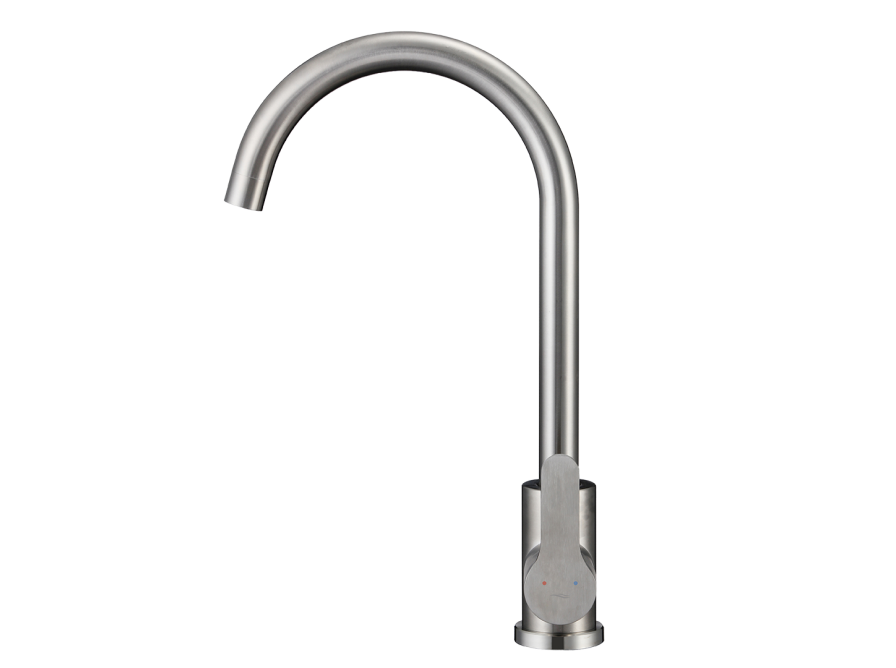 MONO bateria zlewozmywakowa stojąca z wylewką U, stal szczotkowana, Stal szczotkowana - zdjęcie 2