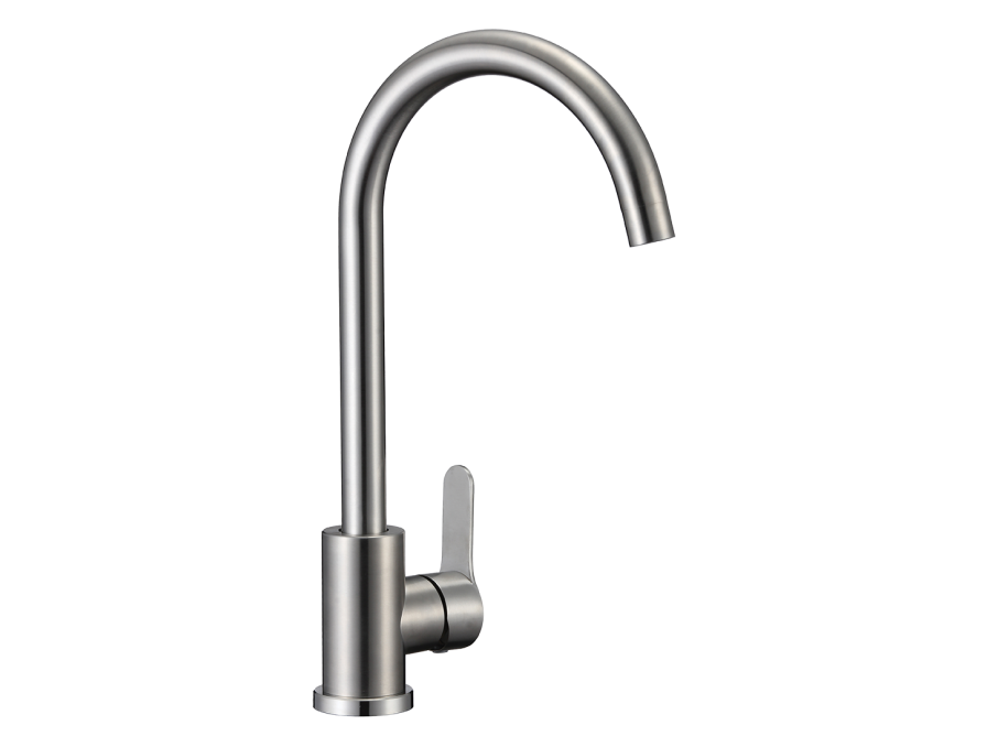 MONO bateria zlewozmywakowa stojąca z wylewką U, stal szczotkowana, Stal szczotkowana - zdjęcie 4