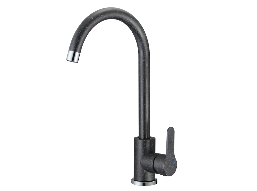 MONO bateria zlewozmywakowa stojąca z wylewką U, czarny granit, Czarny granit - zdjęcie 1