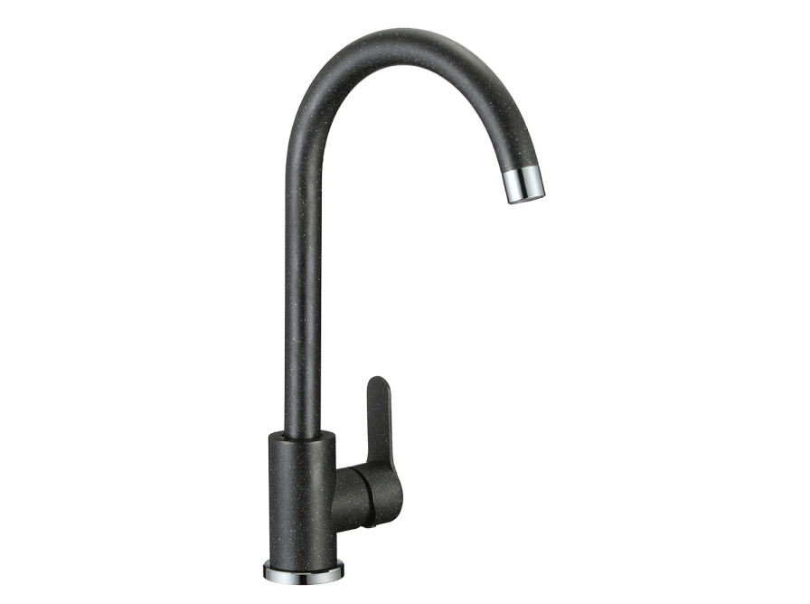 MONO bateria zlewozmywakowa stojąca z wylewką U, czarny granit, Czarny granit - zdjęcie 4