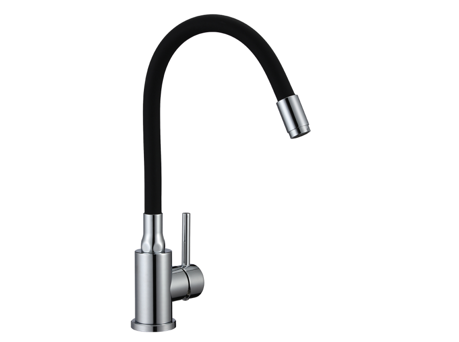 NAVIRA bateria zlewozmywakowa stojąca z elastyczną wylewką, chrom/czarne, Chrom/czarne - zdjęcie 4