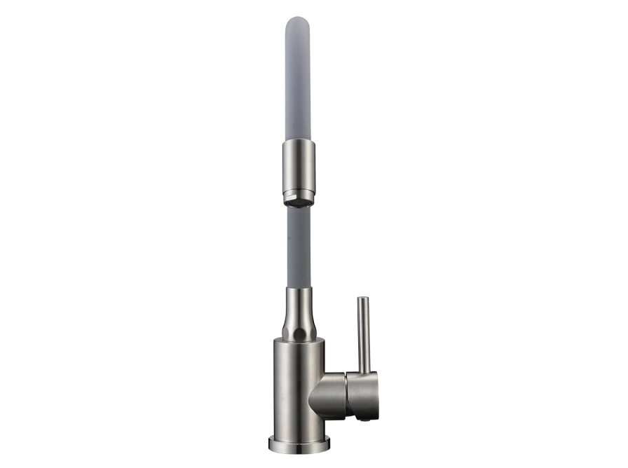 NAVIRA bateria zlewozmywakowa stojąca z elastyczną wylewką, stal szczatkowana/szara, Stal szczotkowana/szare - zdjęcie 3