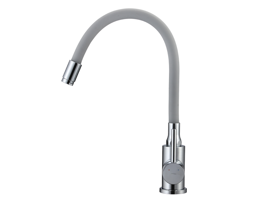 NAVIRA bateria zlewozmywakowa stojąca z elastyczną wylewką, chrom/szara, Chrom/szare - zdjęcie 2