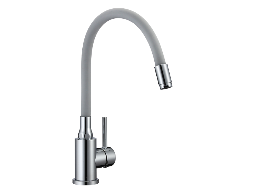 NAVIRA bateria zlewozmywakowa stojąca z elastyczną wylewką, chrom/szara, Chrom/szare - zdjęcie 4