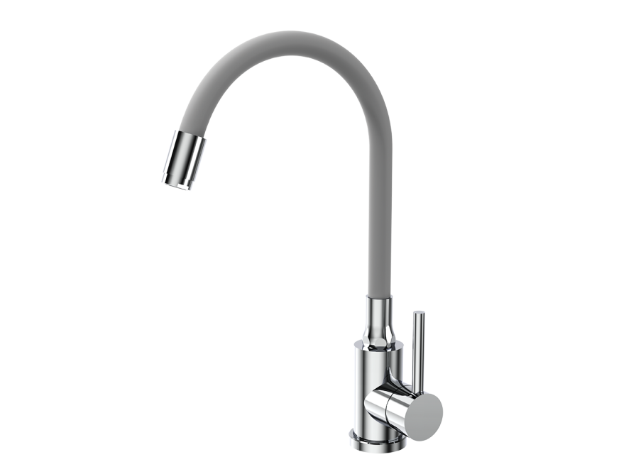 NAVIRA bateria zlewozmywakowa stojąca z elastyczną wylewką, chrom/szara, Chrom/szare - zdjęcie 1