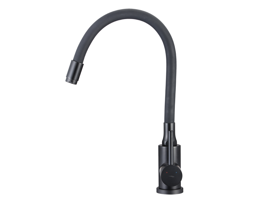 NAVIRA bateria zlewozmywakowa stojąca z elastyczną wylewką, czarna, Czarne - zdjęcie 1