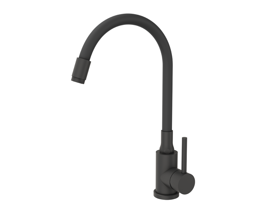 NAVIRA bateria zlewozmywakowa stojąca z elastyczną wylewką, czarna, Czarne - zdjęcie 2