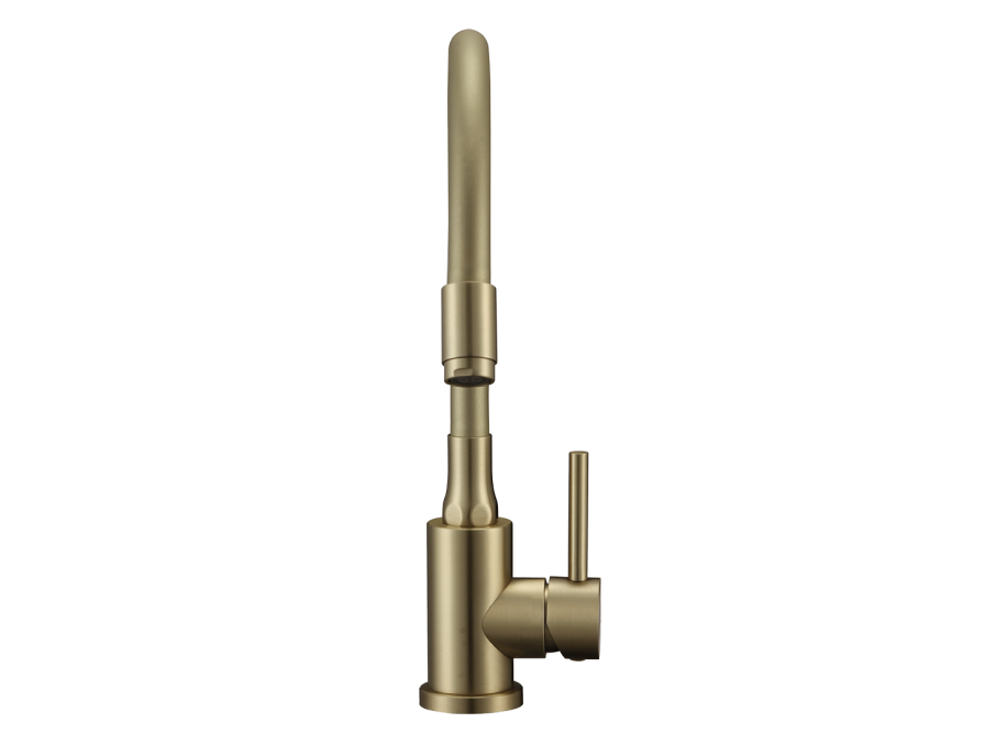 NAVIRA bateria zlewozmywakowa stojąca z elastyczną wylewką, złoto szczotkowane, Złote szczotkowane - zdjęcie 3