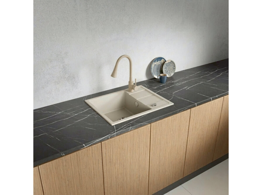 SELVA upright sink mixer with elastic 2-function spout, Beige - photo 2