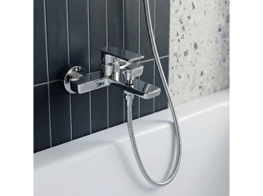 SERTA bateria wannowa ścienna chromowana bez zestawu natryskowego, Chrom - zdjęcie 6