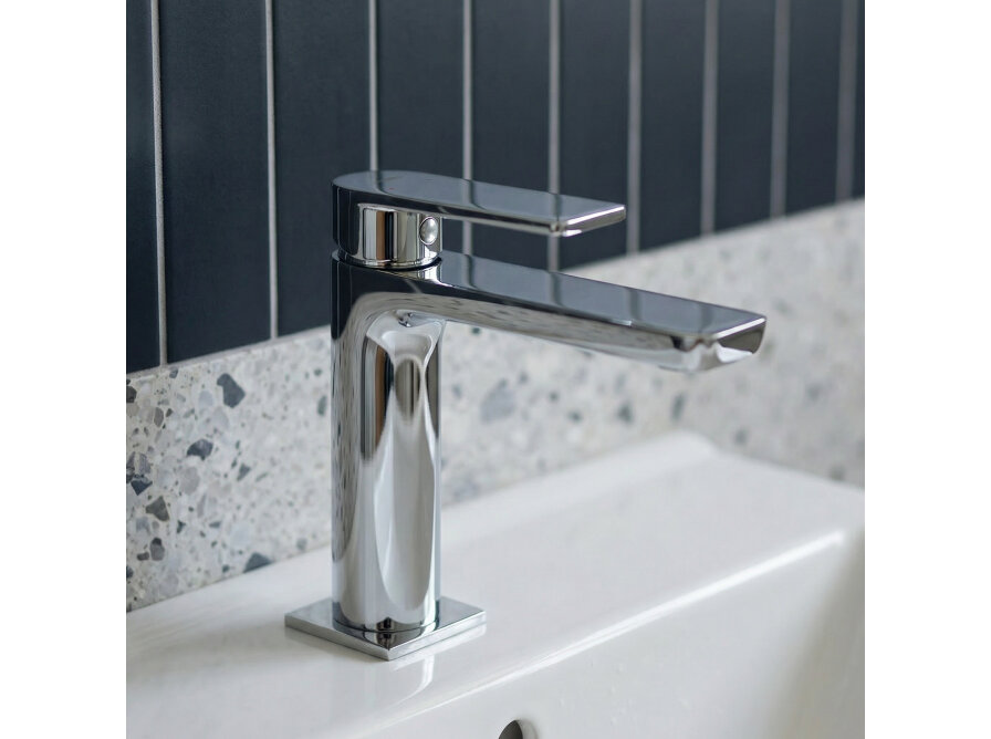 SERTA bateria umywalkowa stojąca chromowana bez korka, Chrom - zdjęcie 7