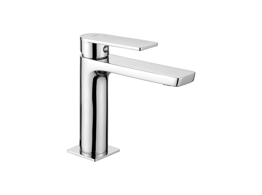 SERTA bateria umywalkowa stojąca chromowana bez korka, Chrom - zdjęcie 1