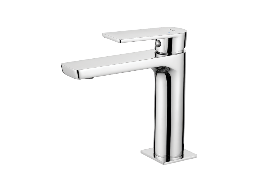 SERTA bateria umywalkowa stojąca chromowana bez korka, Chrom - zdjęcie 3