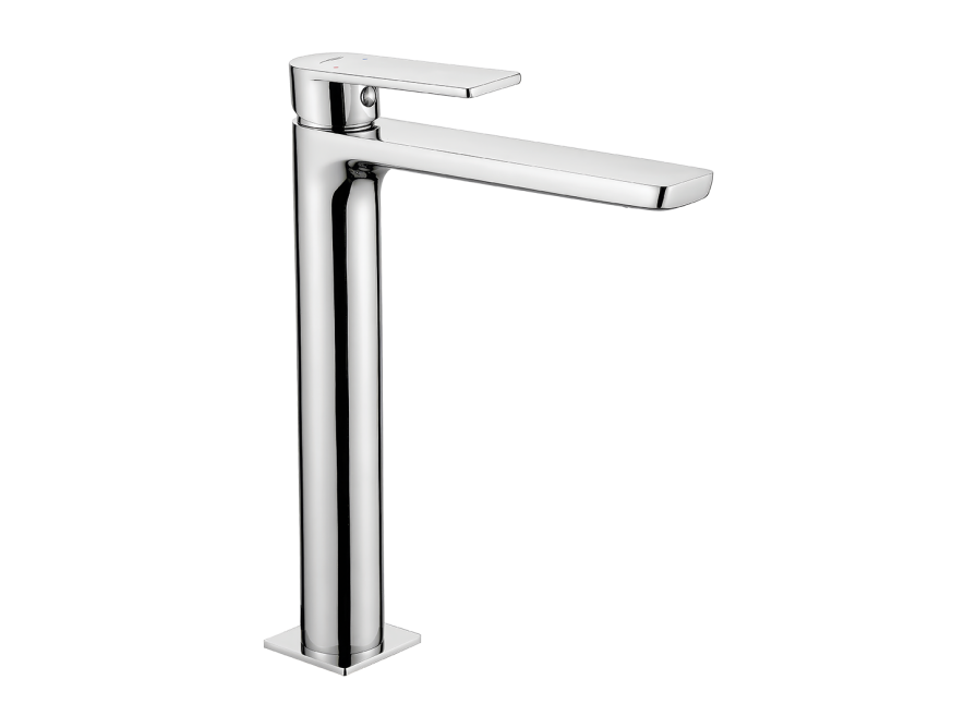 SERTA bateria umywalkowa stojąca chromowana nablatowa, Chrom - zdjęcie 1