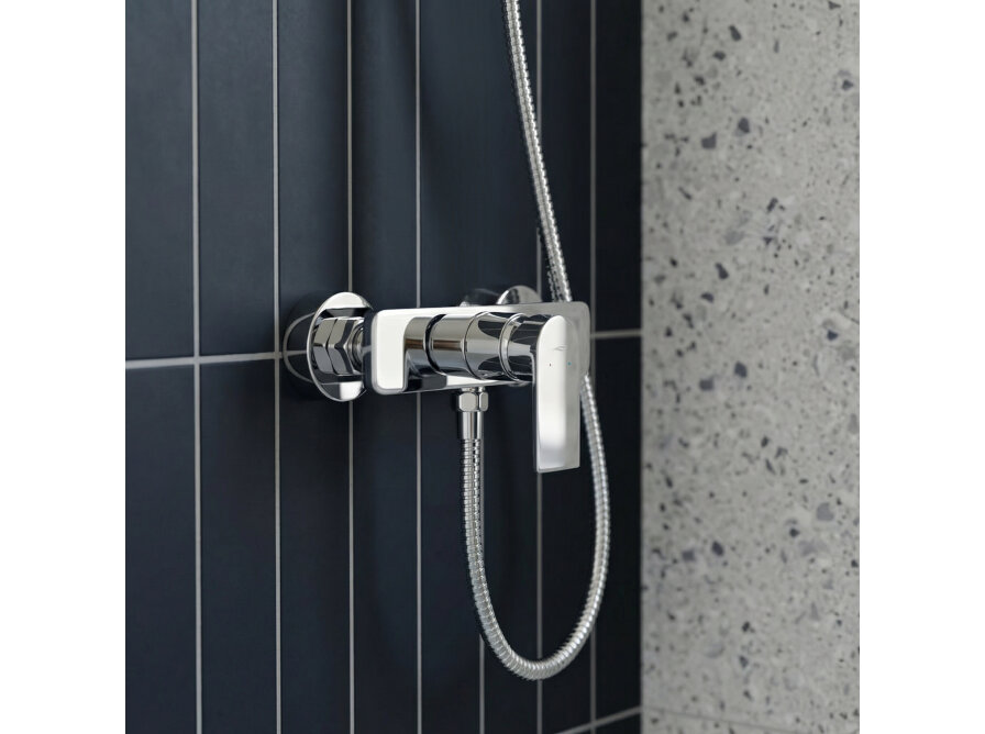 SERTA bateria natryskowa ścienna chromowana bez zestawu natryskowego, Chrom - zdjęcie 5