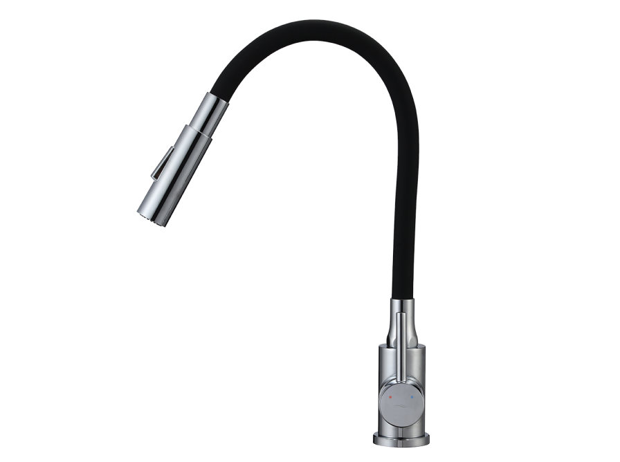 VELIA bateria zlewozmywakowa stojąca z elastyczną 2 - funkcyjną wylewką, czarne, Czarne - zdjęcie 2