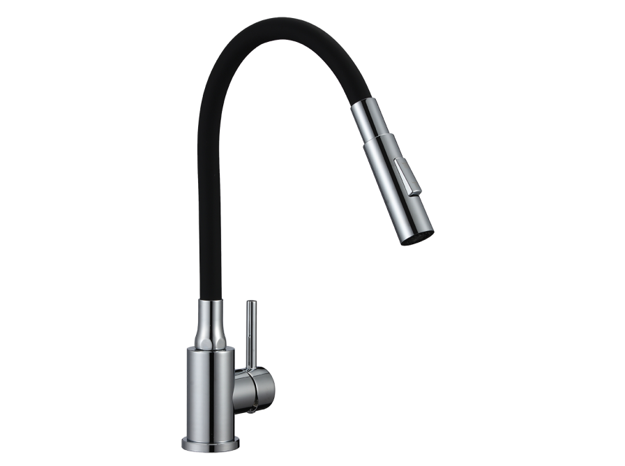 VELIA bateria zlewozmywakowa stojąca z elastyczną 2 - funkcyjną wylewką, czarne, Czarne - zdjęcie 4