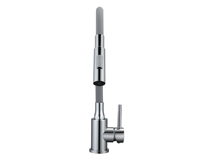 VELIA bateria zlewozmywakowa stojąca z elastyczną 2 - funkcyjną wylewką, chrom/szare, Chrom/szare - zdjęcie 3