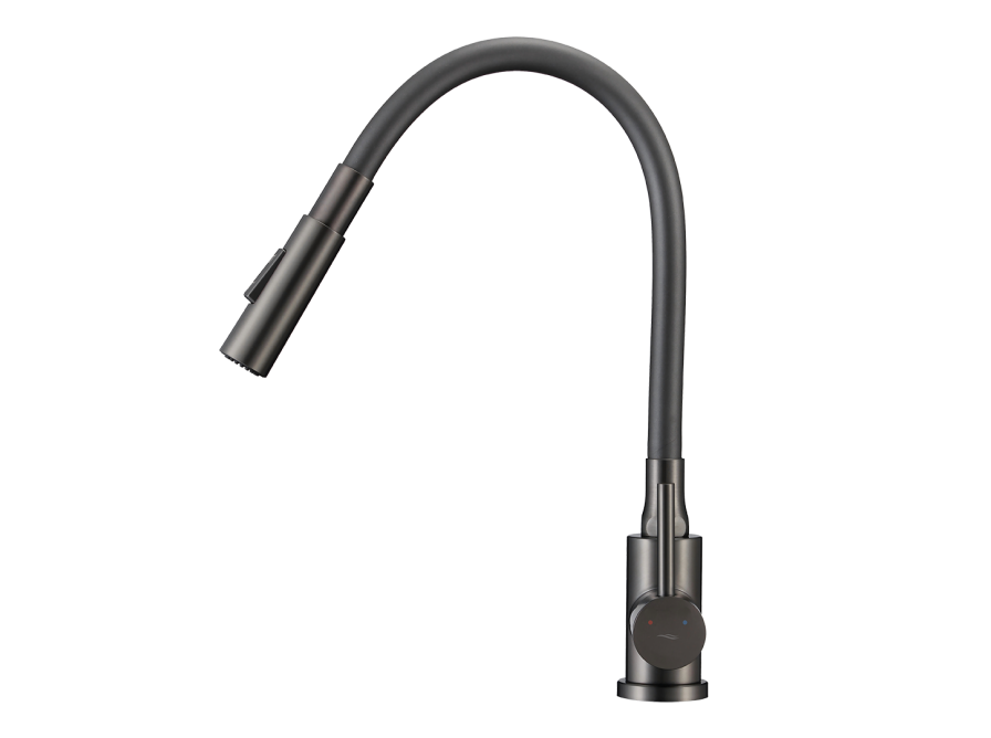 VELIA bateria zlewozmywakowa stojąca z elastyczną 2 - funkcyjną wylewką, grafit, Grafit - zdjęcie 2