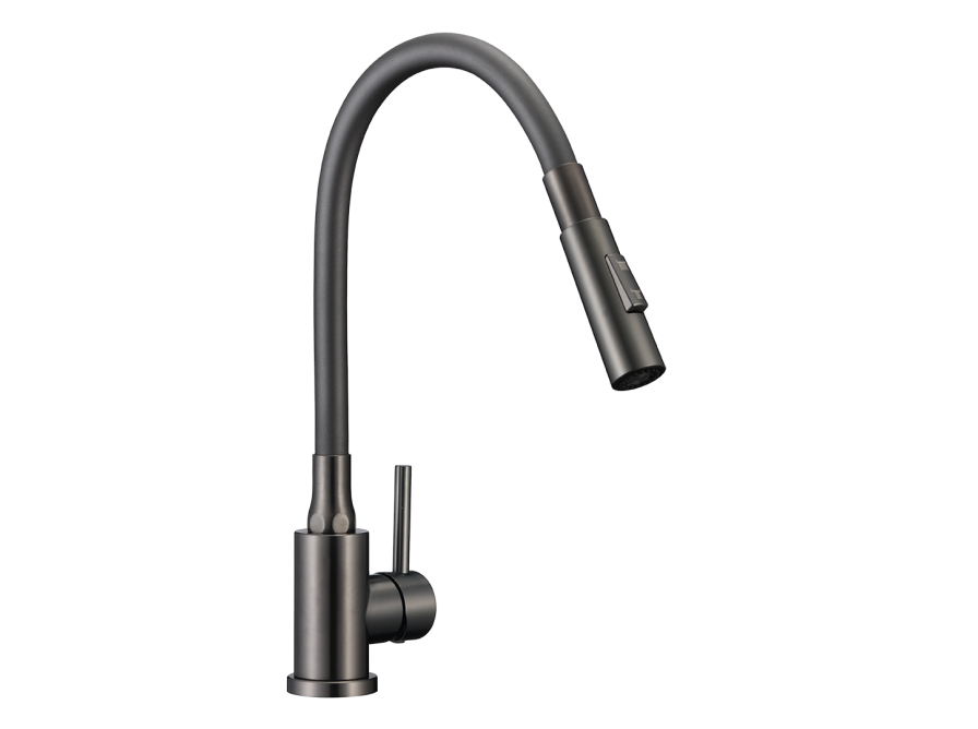 VELIA bateria zlewozmywakowa stojąca z elastyczną 2 - funkcyjną wylewką, grafit, Grafit - zdjęcie 4