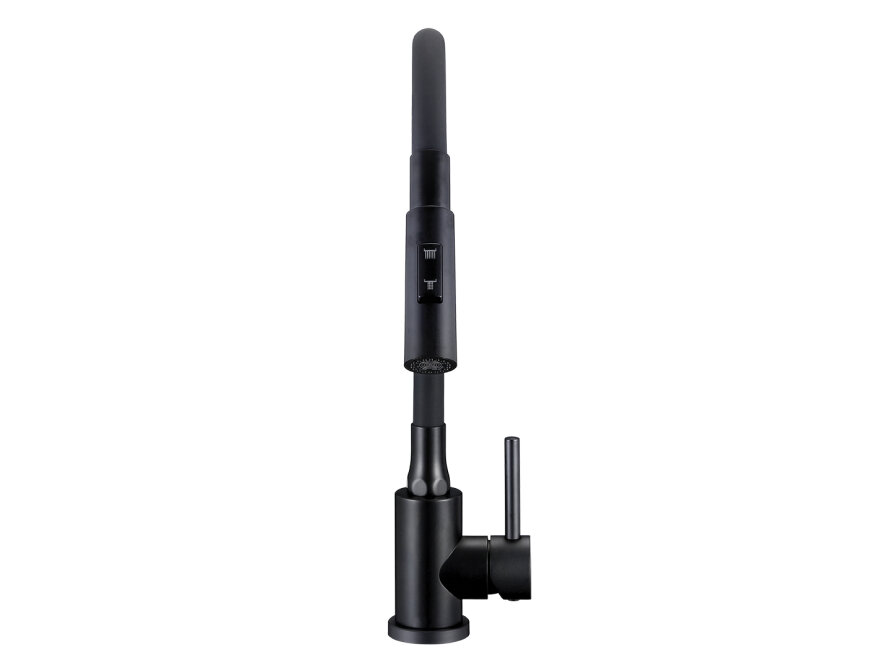 VELIA upright sink mixer with elastic 2-function spout, black, Black - photo 1