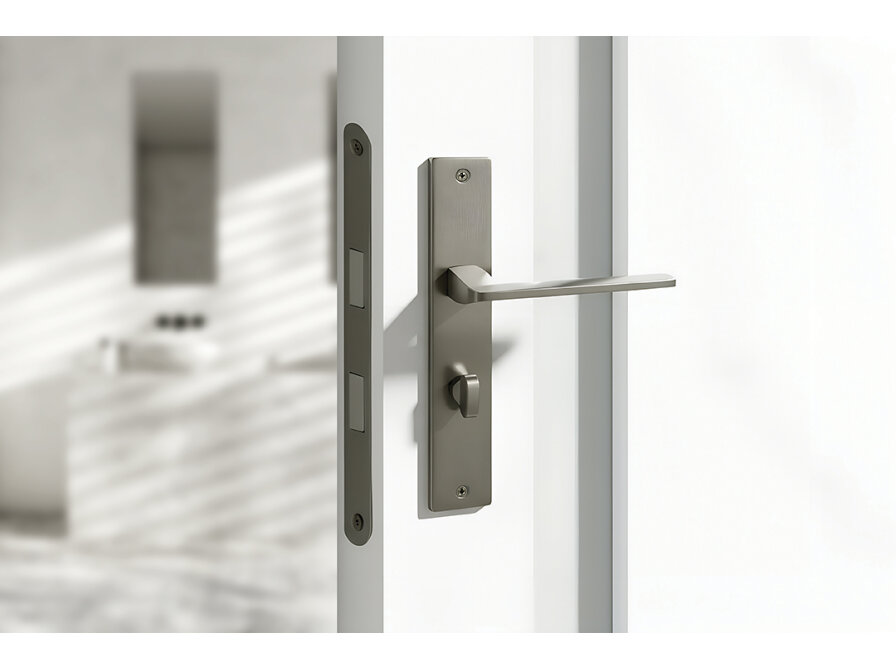 ZAMBIA klamka na szyldzie długim WC, Grafit - zdjęcie 2