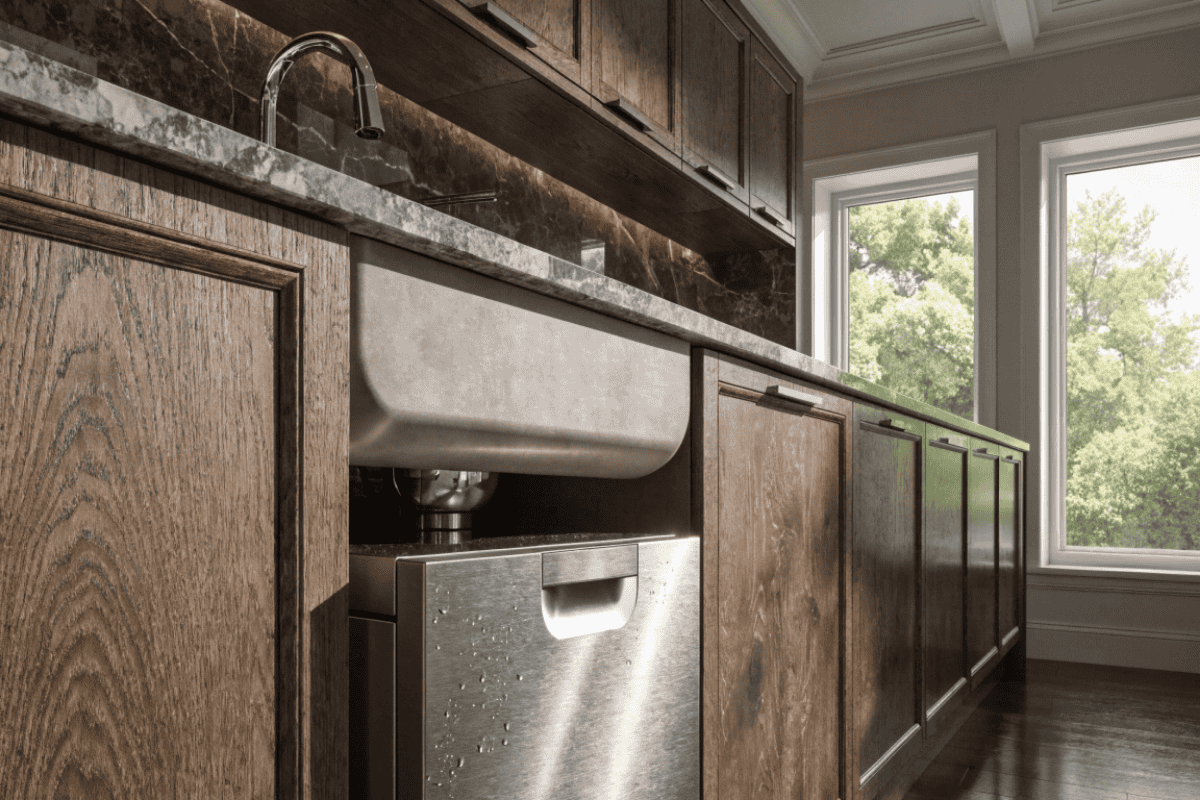 zmywarka umiejscowiona pod zlewozmywakiem